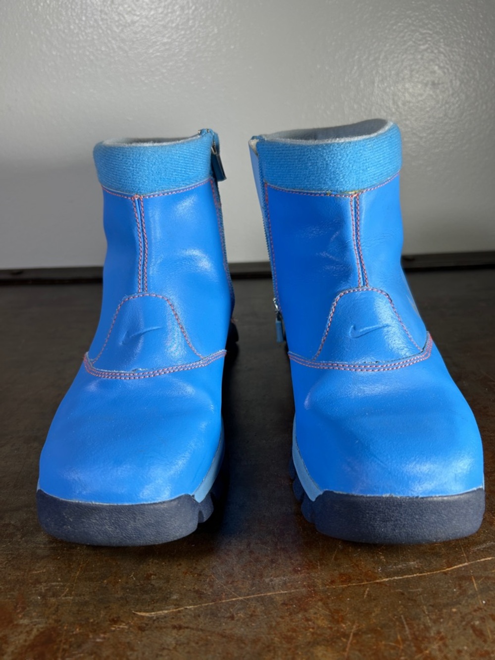 Nike Kids Blue Zip Winter Boots with Silver Swoosh - Picture 2 of 15